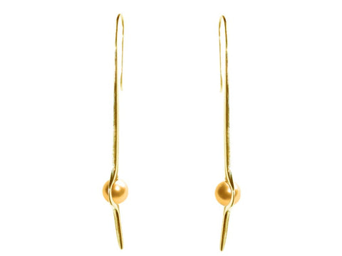 HUKU 10K Gold Earrings - Gold Pearl