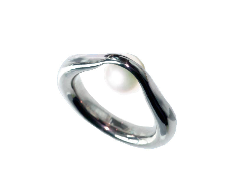 HUKU Silver Ring - White Japanese sea Pearl - Price indicates in HKD