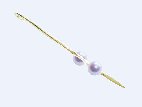 HUKU 10K Gold Pendant Double - Lavender Pearls